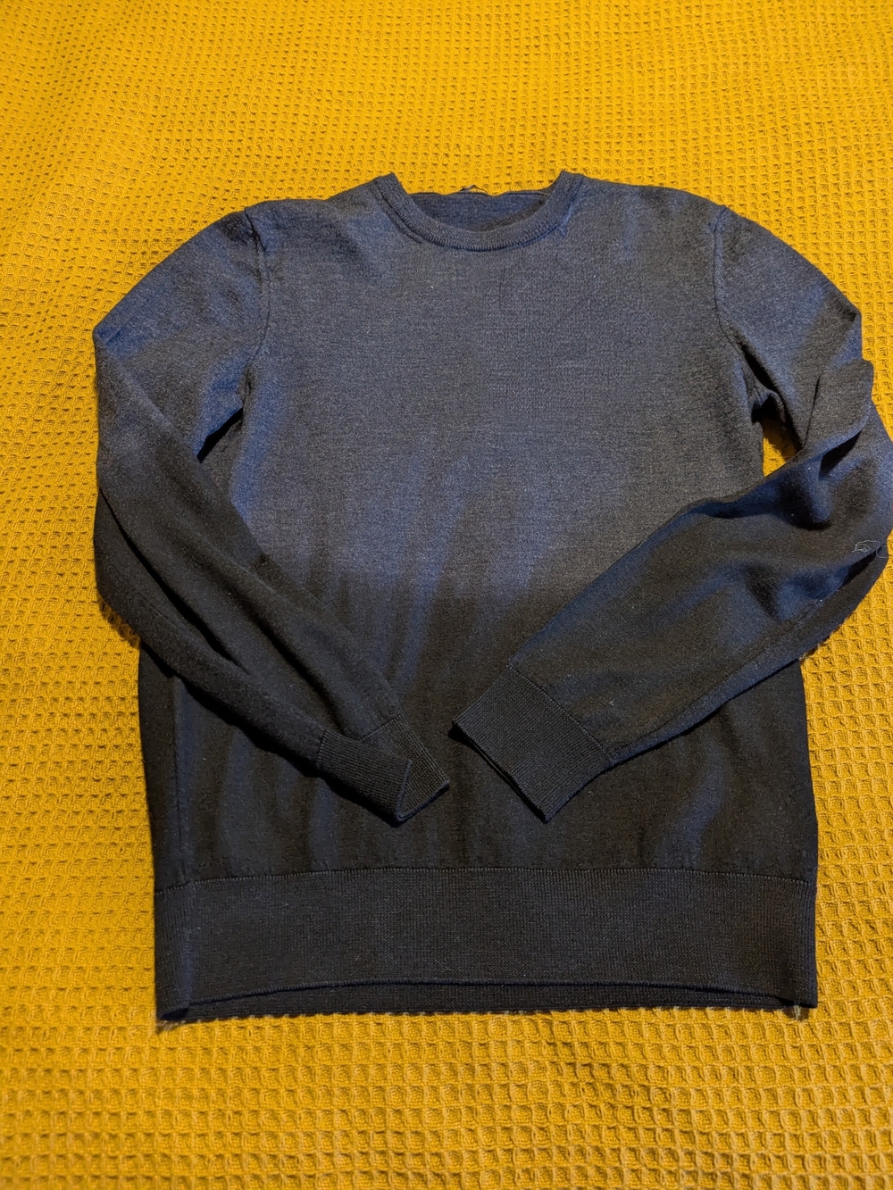 Men's Crew Neck Wool Silk Sweater Slim Fit, XL